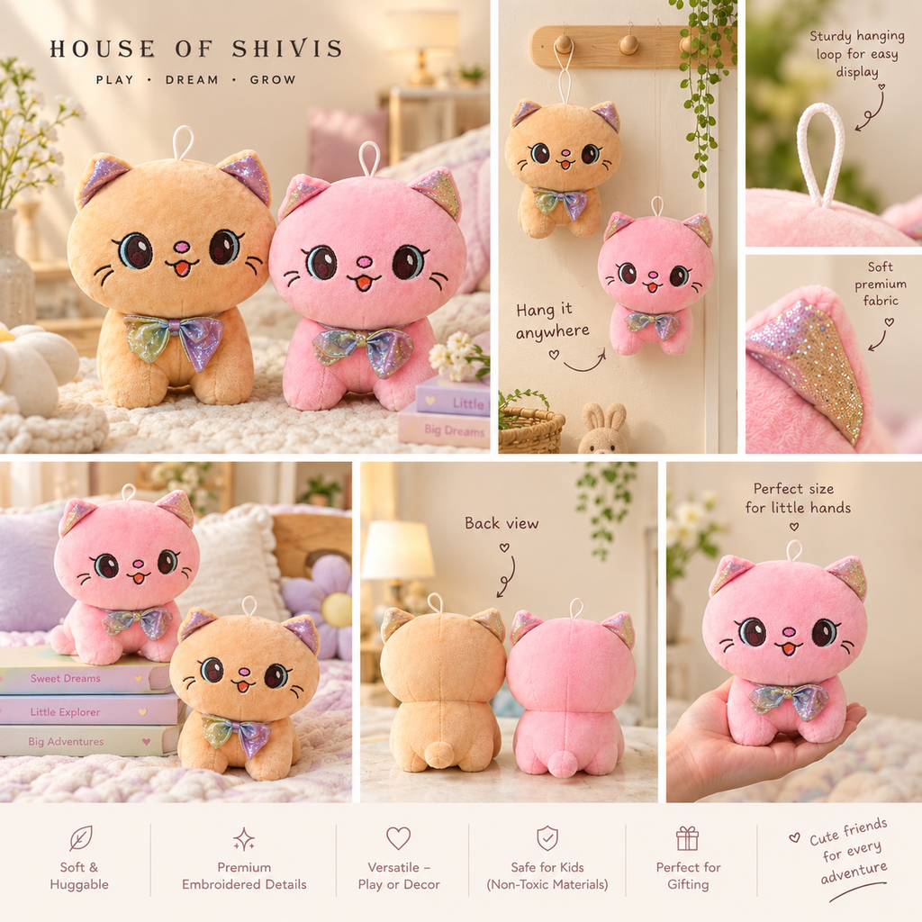 Kawaii Cat Plush Toy 🐱