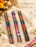 Handcrafted 15-Inch Printed Wooden Dandiya Sticks | Premium Festive Garba Sticks (Pair)