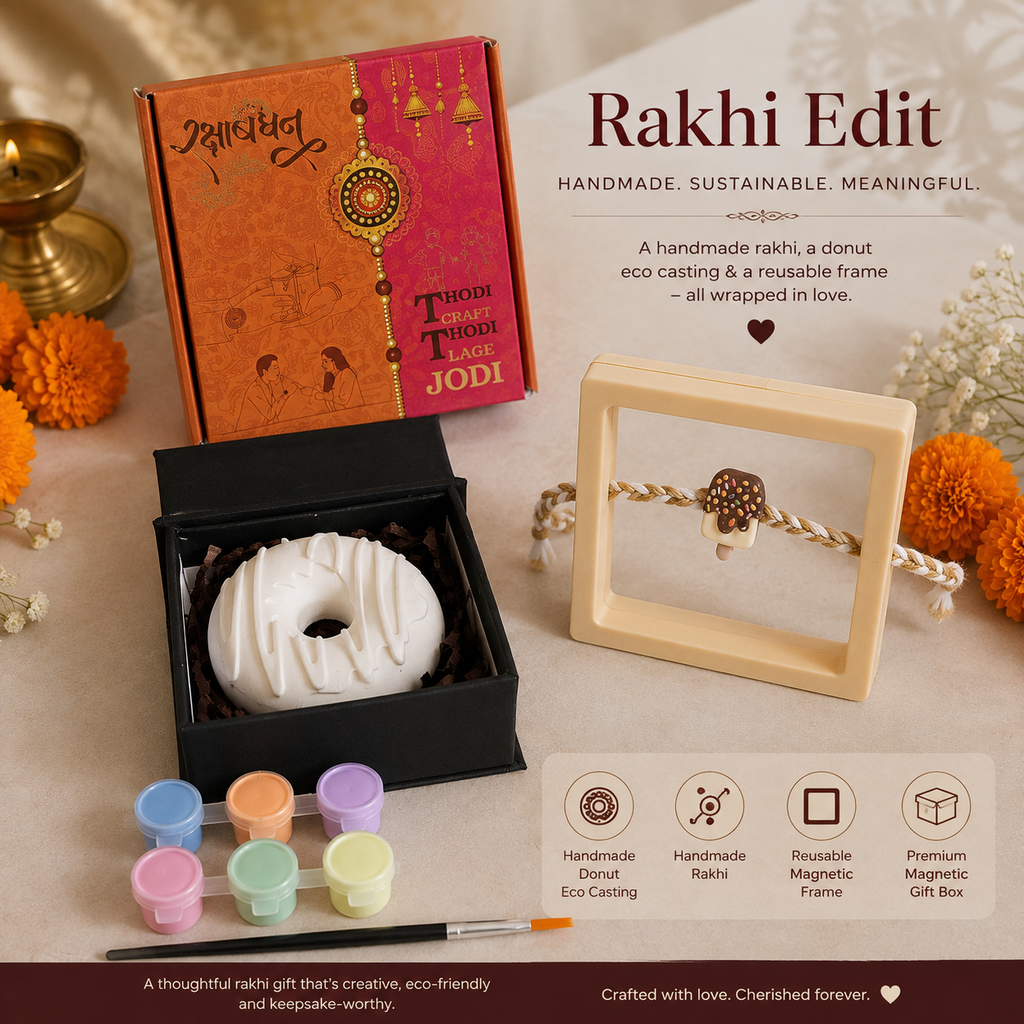 Eco-Casting Donut DIY Kit with Handmade Rakhi | HOUSE OF SHIVIS™