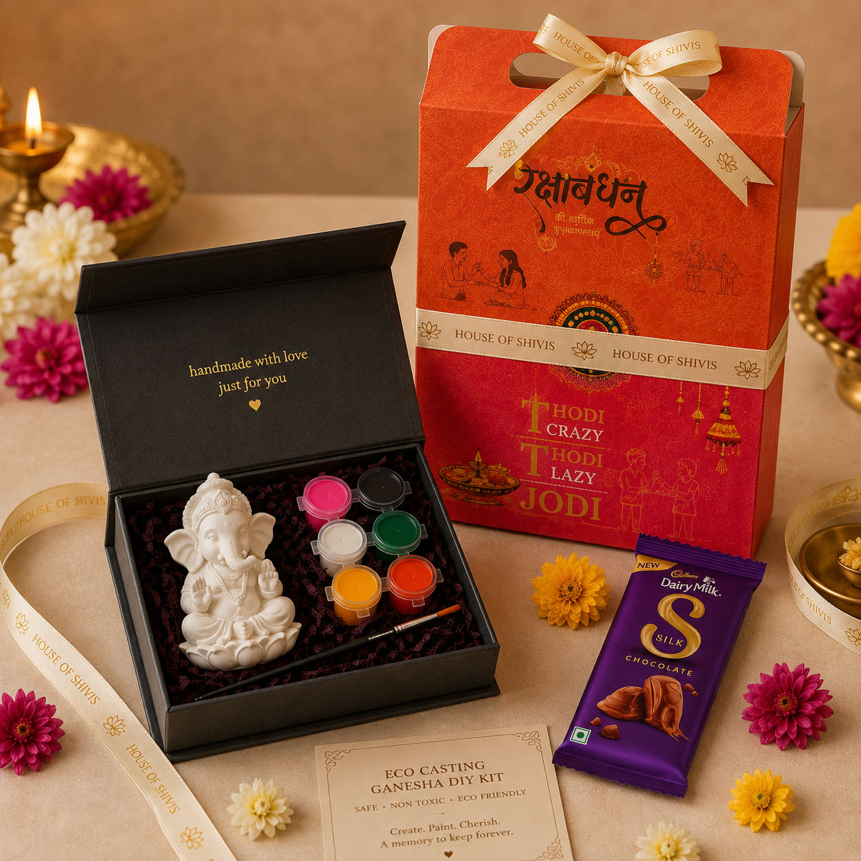 Handmade Eco Casting Ganesha DIY Kit – Raksha Bandhan Sister Gift Box