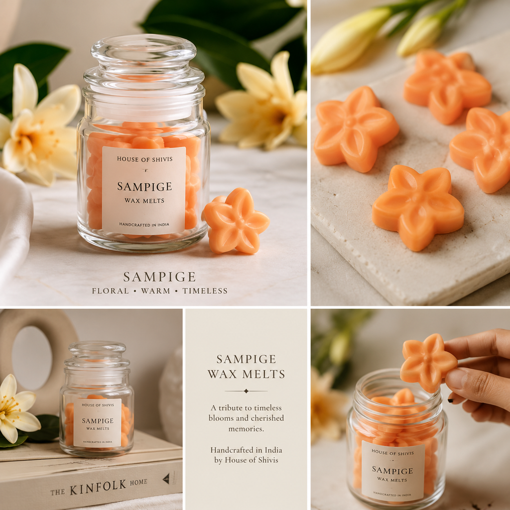 Sampige Wax Melts – Handcrafted Champaca Fragrance | HOUSE OF SHIVIS