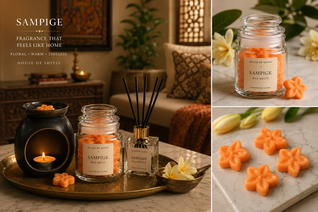 Sampige Wax Melts – Handcrafted Champaca Fragrance | HOUSE OF SHIVIS
