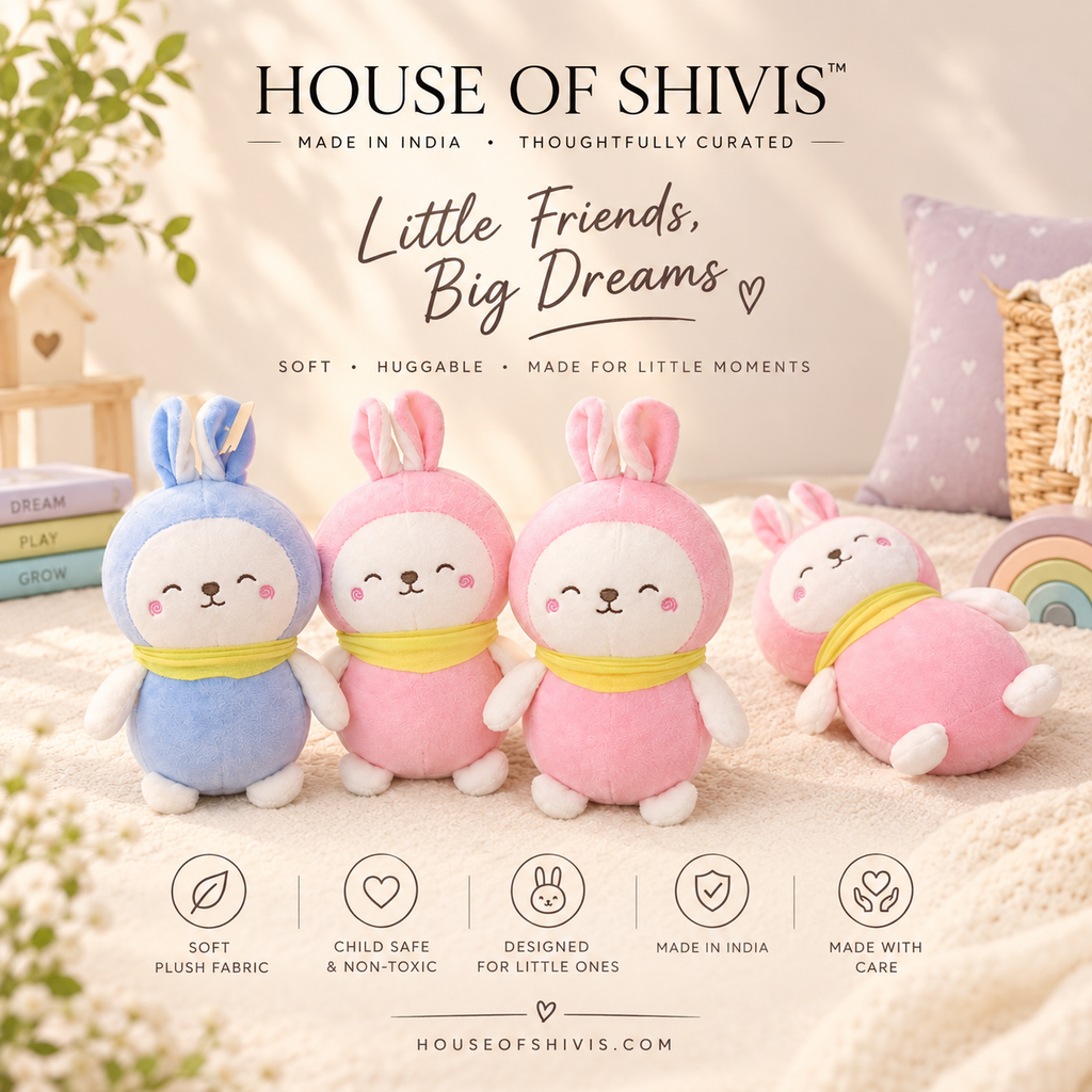Plush Bunny Toy 🐰💗💙