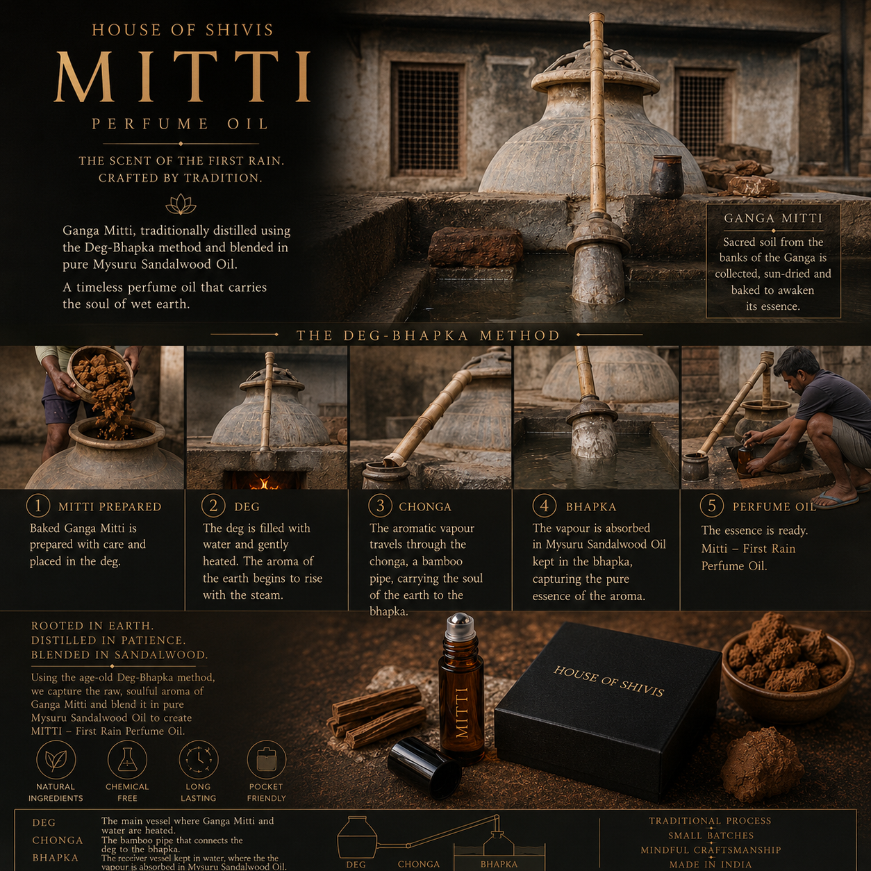 Mitti — First Rain | 3ml | Pure Perfume Oil (Ganga Mitti Blended in Mysuru Sandalwood Oil)