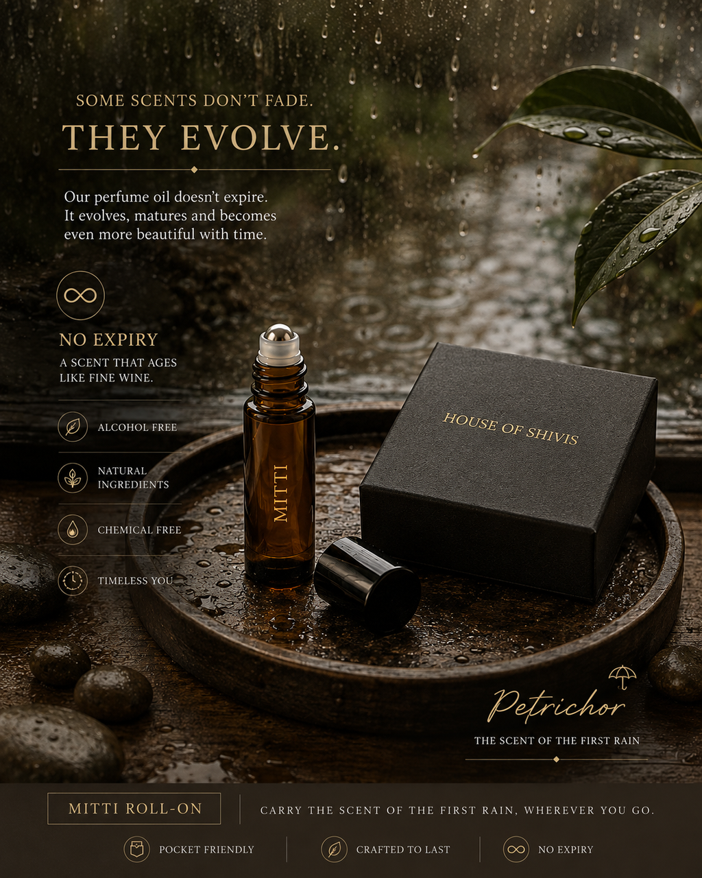 Mitti — First Rain | 5ml | Pure Perfume Oil (Ganga Mitti Blended in Mysuru Sandalwood Oil)