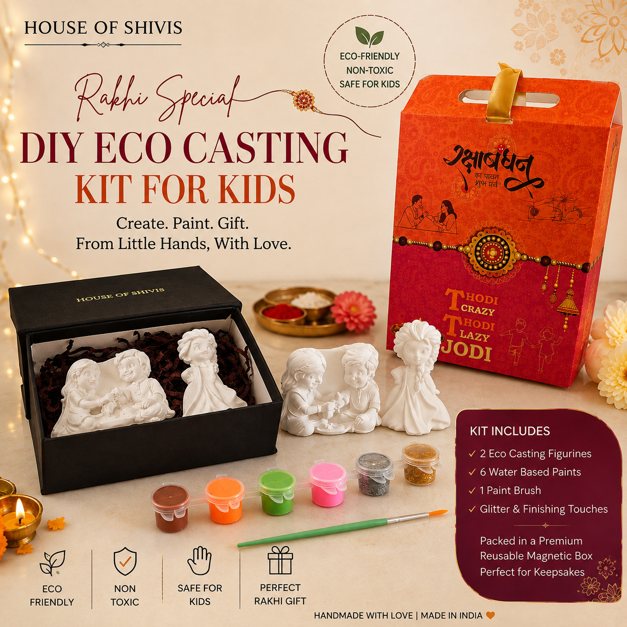 Rakhi Special DIY Eco Casting Fridge Magnet Kit – For My Sister