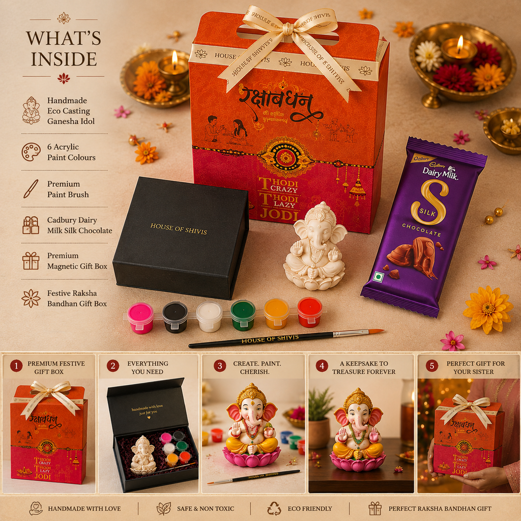 Handmade Eco Casting Ganesha DIY Kit – Raksha Bandhan Sister Gift Box