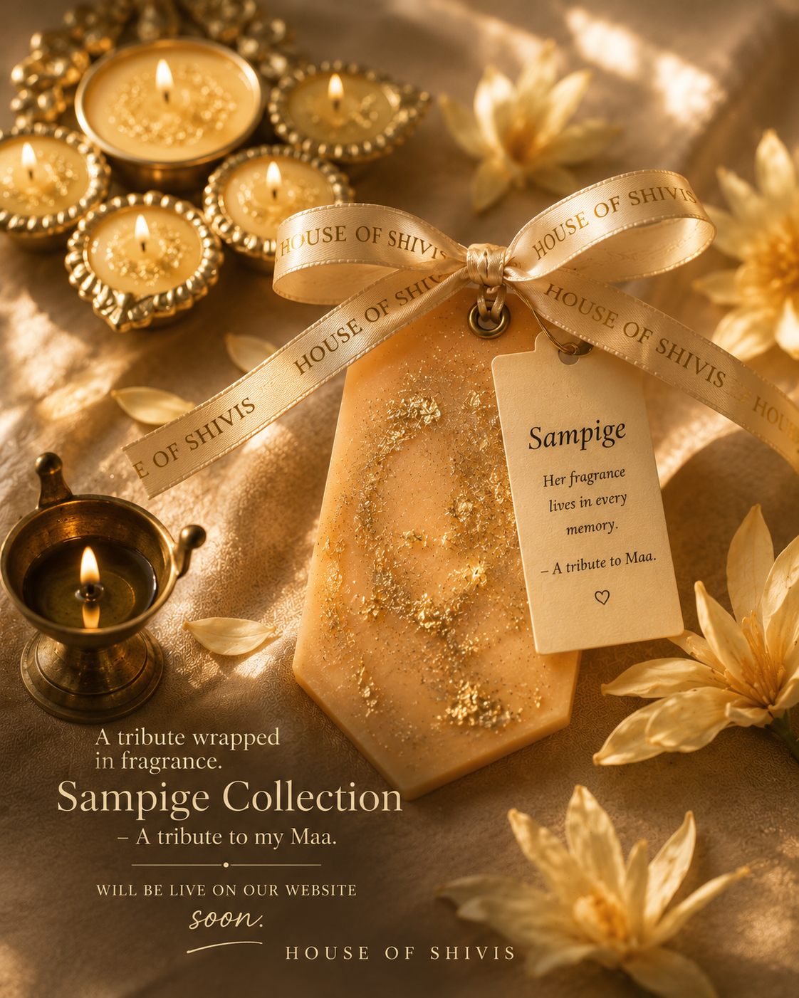 Sampige Wax Sachet – Handcrafted Sampige (Champaca/Magnolia) Fragrance | HOUSE OF SHIVIS