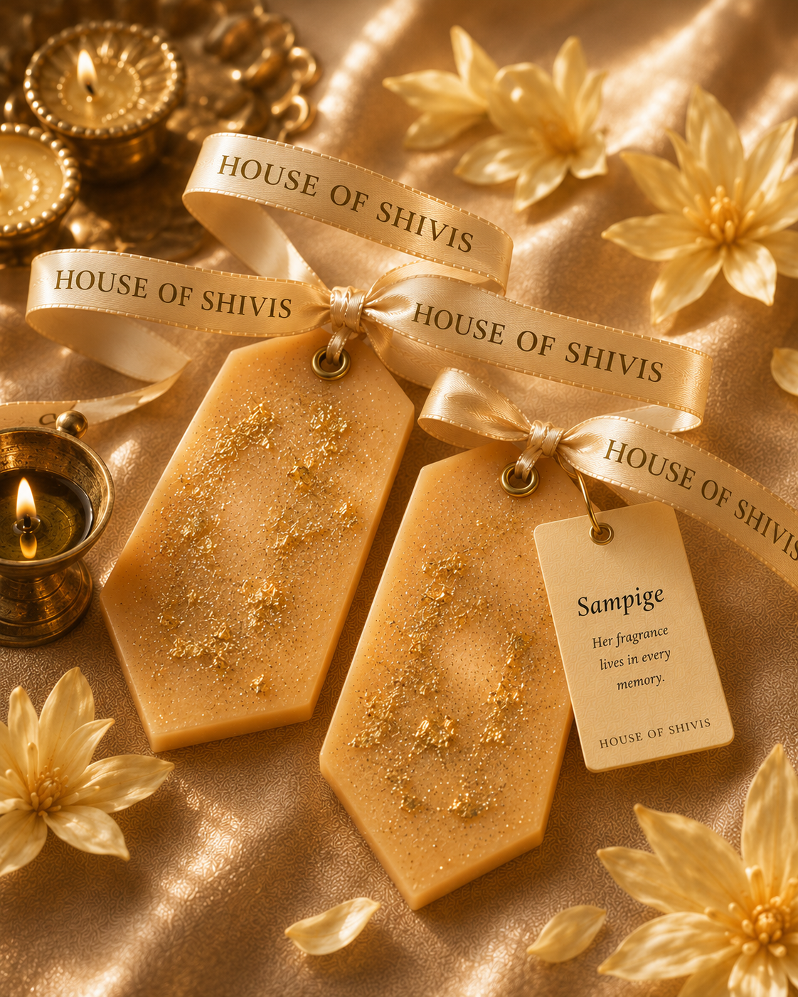Sampige Wax Sachet – Handcrafted Sampige (Champaca/Magnolia) Fragrance | HOUSE OF SHIVIS
