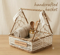 Handwoven Paper Rope Hamper Basket (8" x 8") with Sturdy Metal Frame