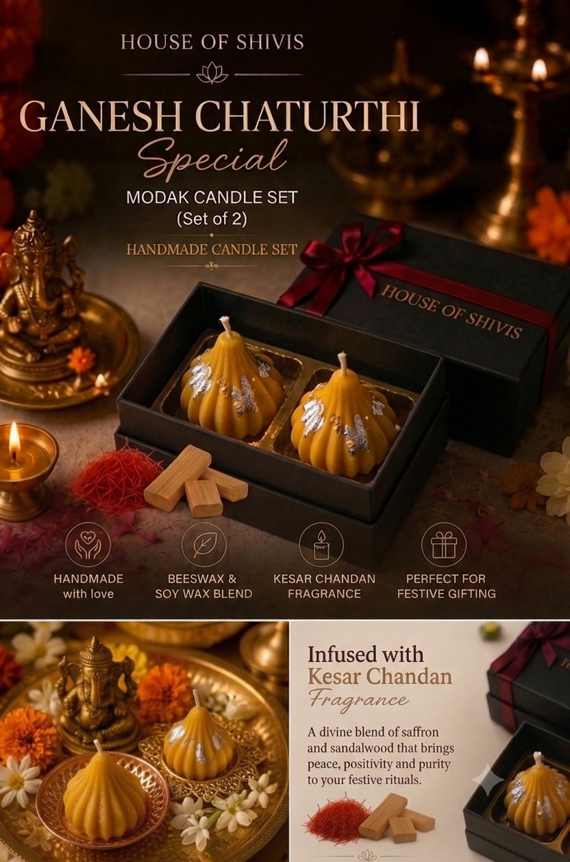 Ganesh Chaturthi Special — Boondi Ladoo & Modak Candle Set