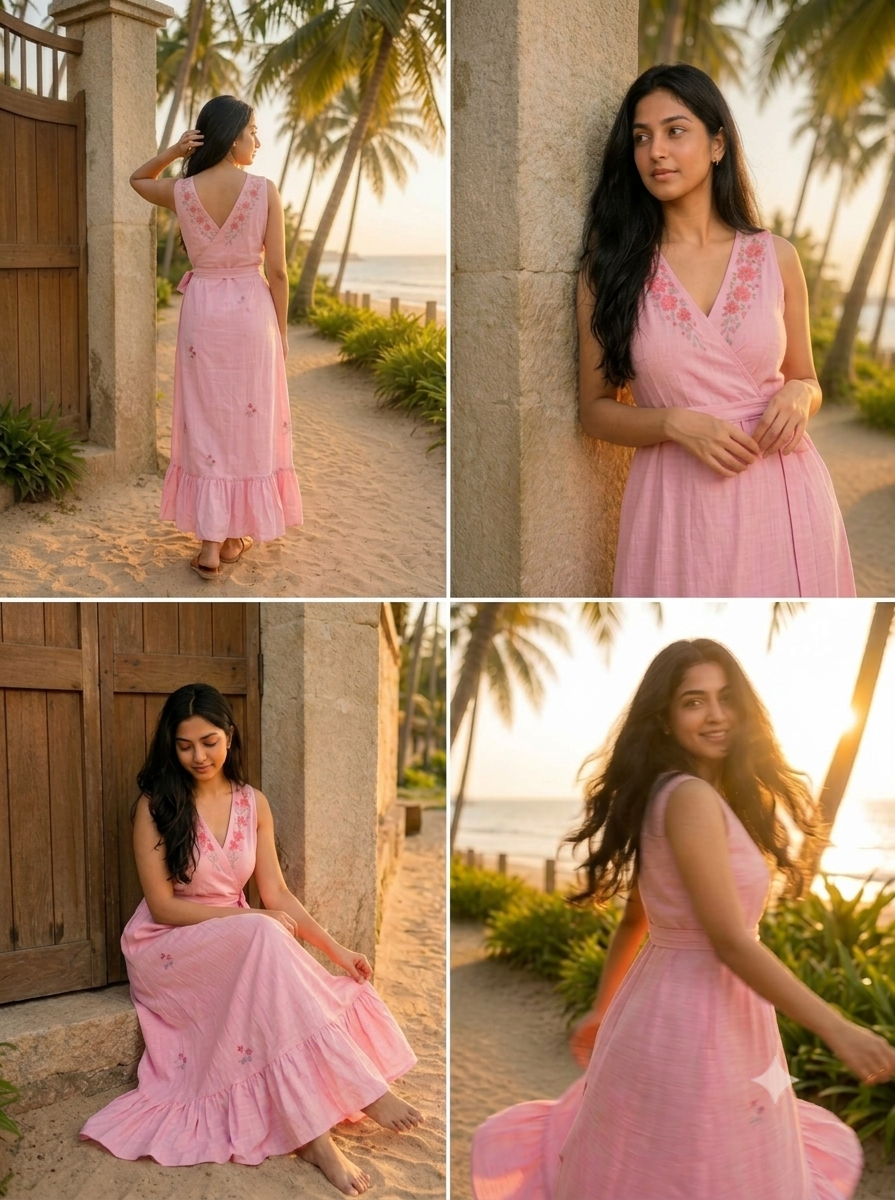 Founder Edit | Pretty Pink Khadi Wrap Dress