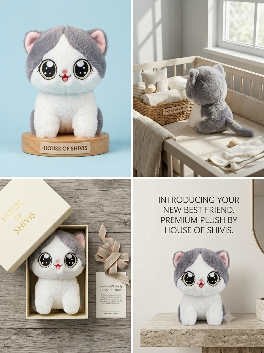 Big-Eye Cat Plush Companion