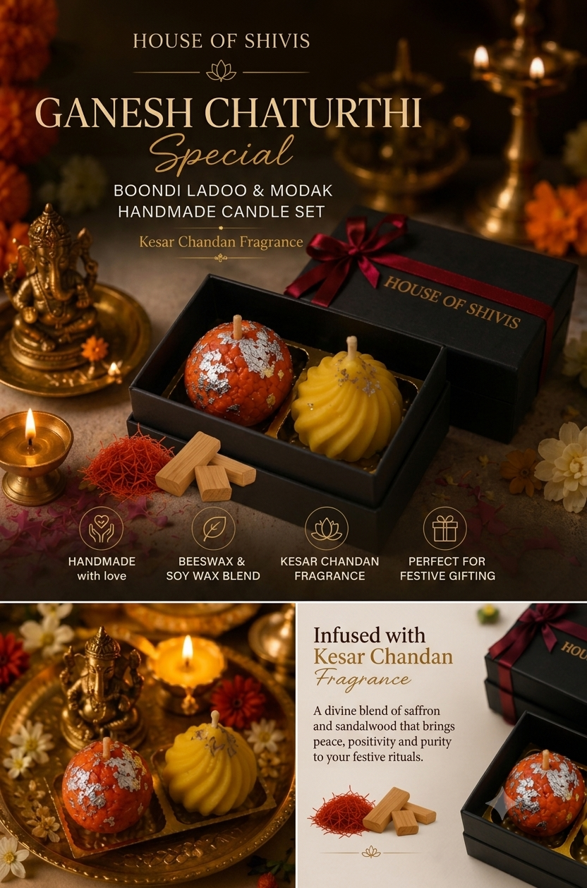 Ganesh Chaturthi Special — Boondi Ladoo & Modak Candle Set