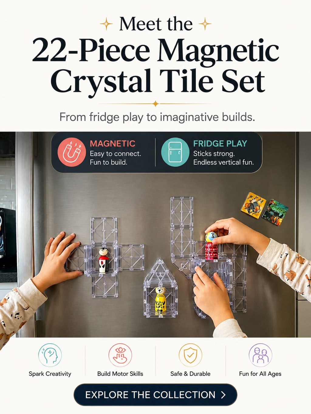 Crystal Magnetic Tile Set – Pack of 22