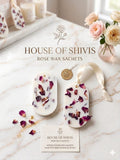 Premium Rose Wax Sachet – Scented Soy Wax Tablet with Dried Botanical Petals